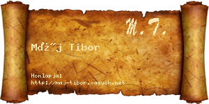 Máj Tibor névjegykártya